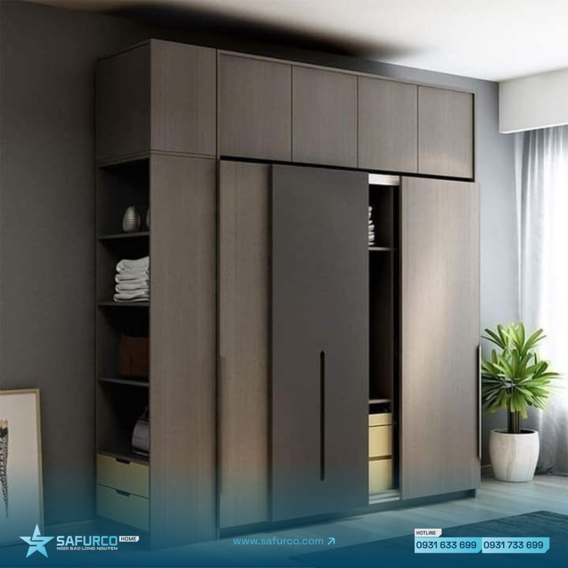 10+ MẪU TỦ QUẦN ÁO XU HƯỚNG 2026 17 Tủ module thông minh – Linh hoạt theo nhu cầu