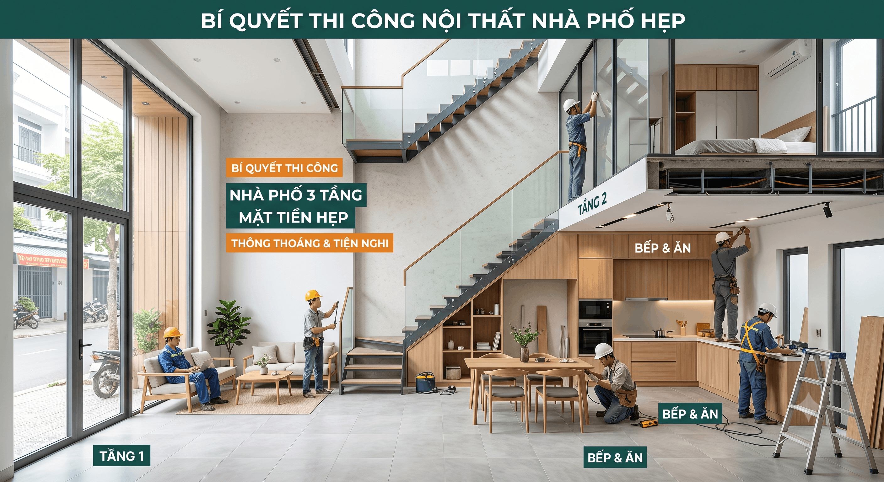 BI QUYET THI CONG NOI THAT NHA PHO 3 TANG MAT TIEN HEP TRO NEN THONG THOANG VA TIEN NGHI