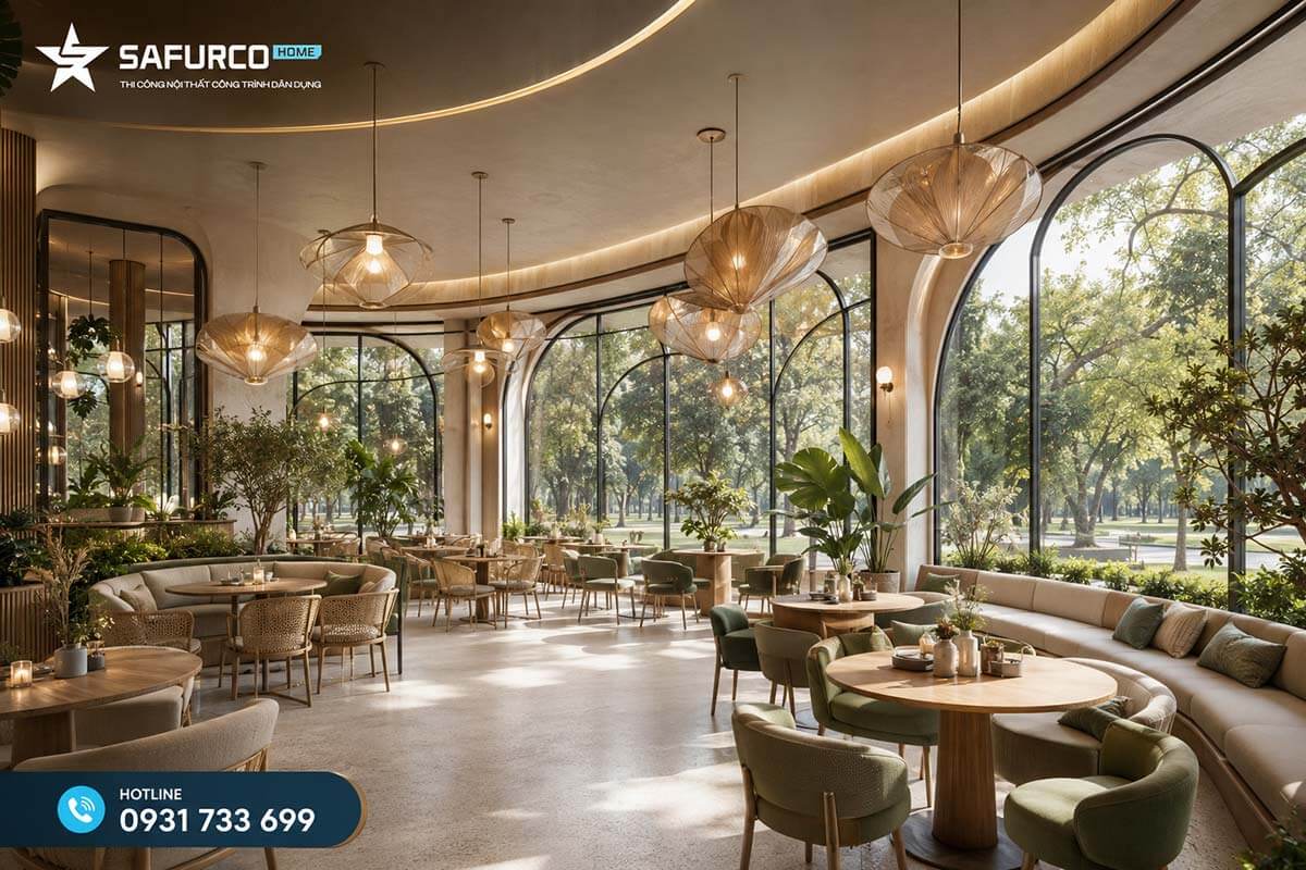 Safurco thi công nội thất nhà hàng quán cà phê trọn gói giá rẻ 9 Thiết kế thi công nhà hàng quán cà phê