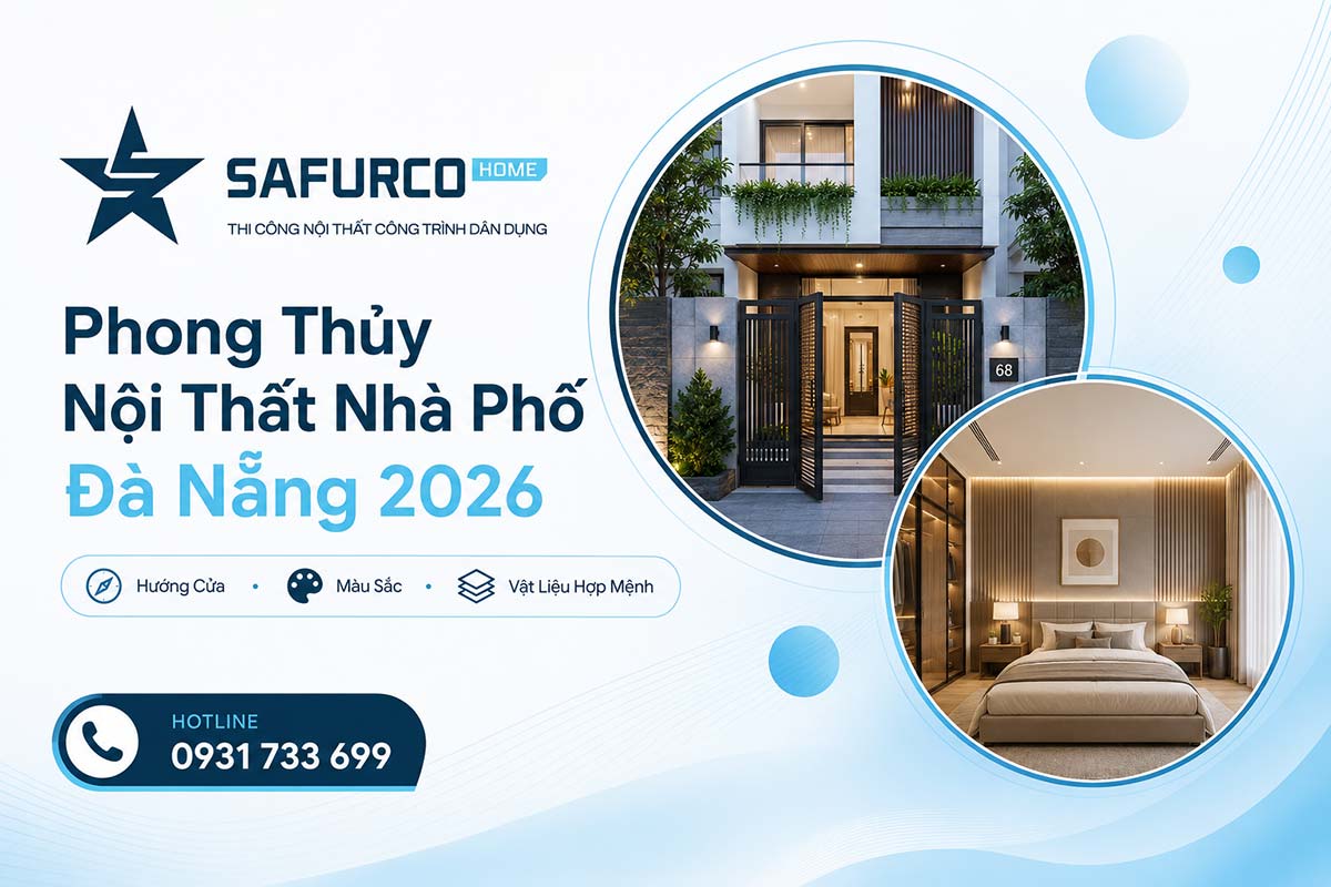 Phong Thủy Nội Thất Nhà Phố Đà Nẵng: Hướng Cửa, Màu Sắc & Vật Liệu Hợp Mệnh 2026 1 Phong thủy nội thất nhà phố Đà Nẵng