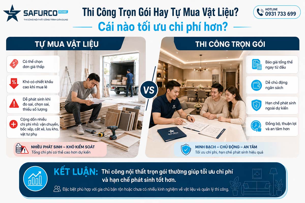 So sánh Chi Phí Thi Công Nội Thất: Trọn Gói và Tự Mua Vật Liệu - Cái Nào Tiết Kiệm Hơn? 2 So sanh chi phí thi công nội thất trọn gói và tự mua vật liệu